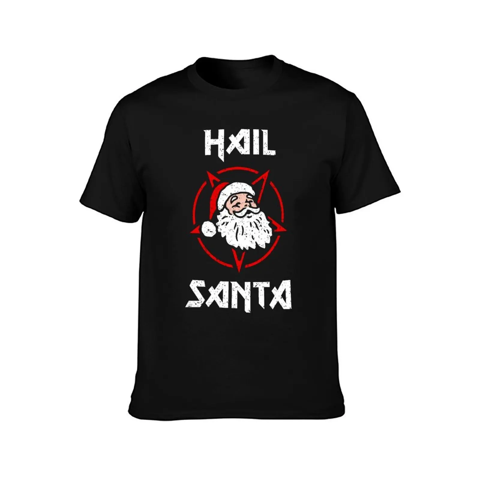 Hail Santa T-Shirt, Summer Casual Cotton Tee, Oversized Streetwear Tops, Vintage Graphic Print, Loose Fit Short Sleeve