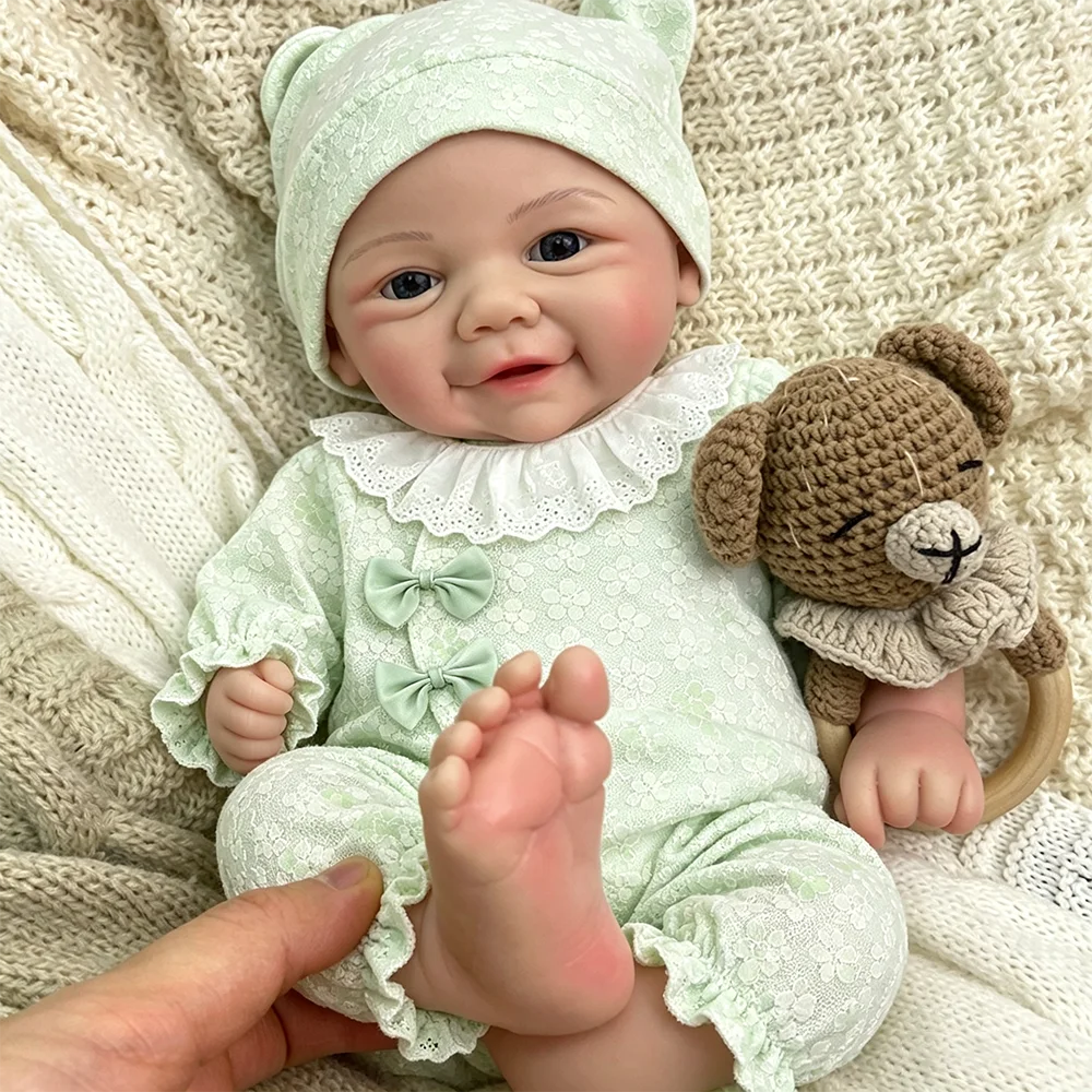 17 Inch Full Solid Silicone Reborn Doll Handmade 3D Painted Diy Reborn Doll Muñeca Vivienne Newborn Christmas Surprise Toy Gift