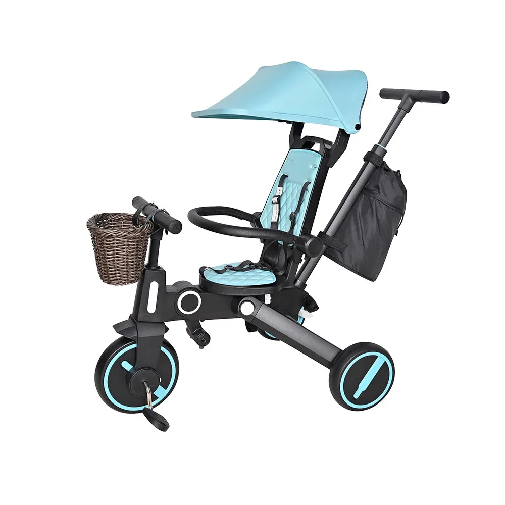 

Luxury Pushchair Tricycle Kids Multifunction Trike Accessories Raincoat Parents Carry Bag Storage Bag And Front Basket