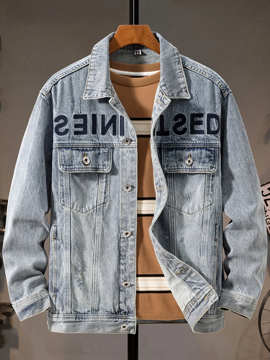 

Loose Casual Men's Denim Jaet Original Trendy Brand Waed Cotton Polyester Blend Four Season Youth Faion Workwear Jaet