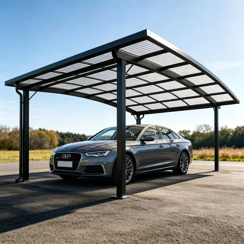 Modern Minimalist Arc Arch Aluminum Carport Rustproof UV Resistant Easy Assembly Aluminum Frame Outdoor Parking Shelter