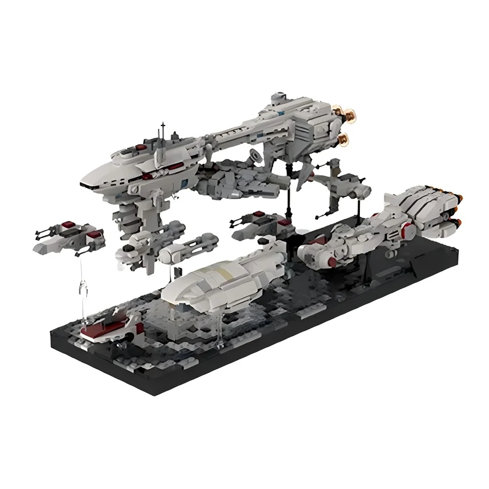 2003PCS MOC-71664 Micro Diorama EPISODE 5 Ending REBEL FLEET Building Blocks Assembled Model Toy Brick Children's Birthday Gift