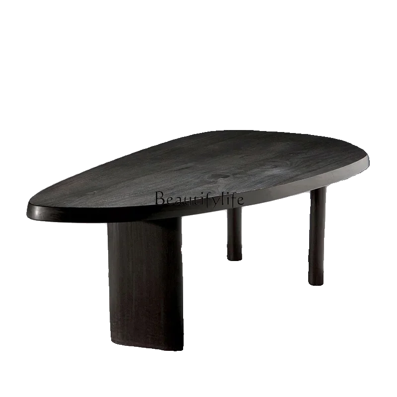 Italiano Minimalista Cinza Madeira Sólida Mesa em Forma Especial, Conjunto de Alto Grau, Escritório Criatividade Art Table