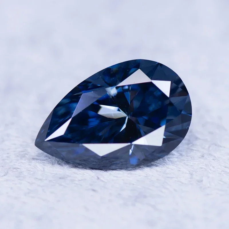 

L-Муассанит грушевидной огранки натуральный королевский синий цвет для изготовления ювелирных изделий DIY подвески кольцо ожерелье серьги основные материалы с сертификатом