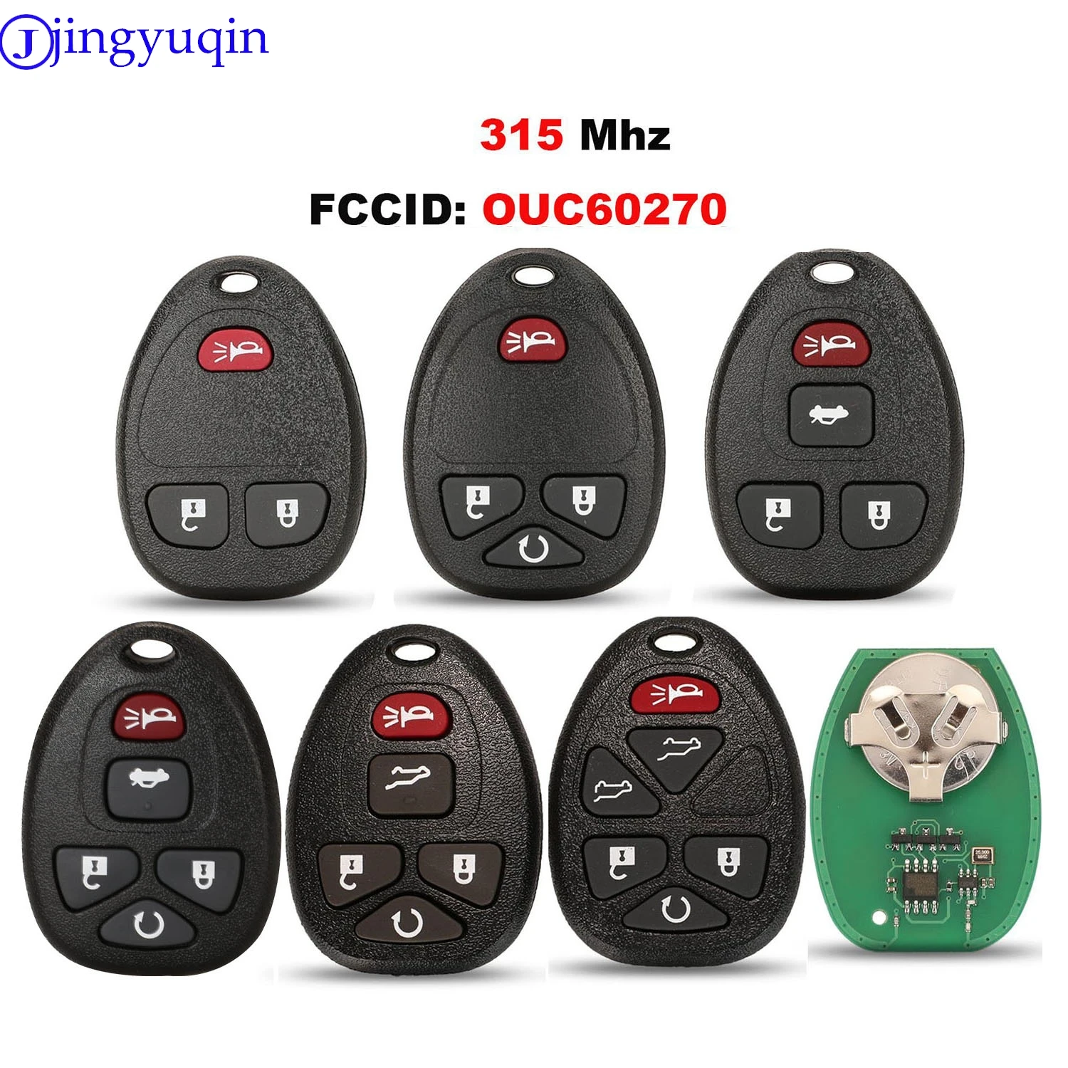 

Jingyuqin дистанционный автомобильный ключ без ключа для Chevrolet Tahoe Traverse GMC Yukon 2007, 2008, 2009, 2010, 2011, 2012 15913427 OUC60270