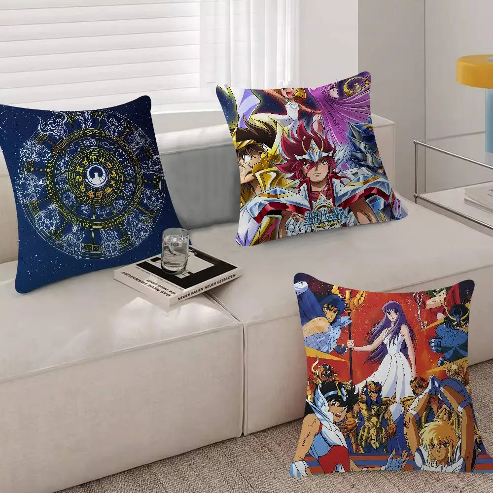 Animation 12 Gold S-Saint S-Seiya Pillow Case For Sofa Decor Car Office Room Printing Cushion Cover Decorations And Protector