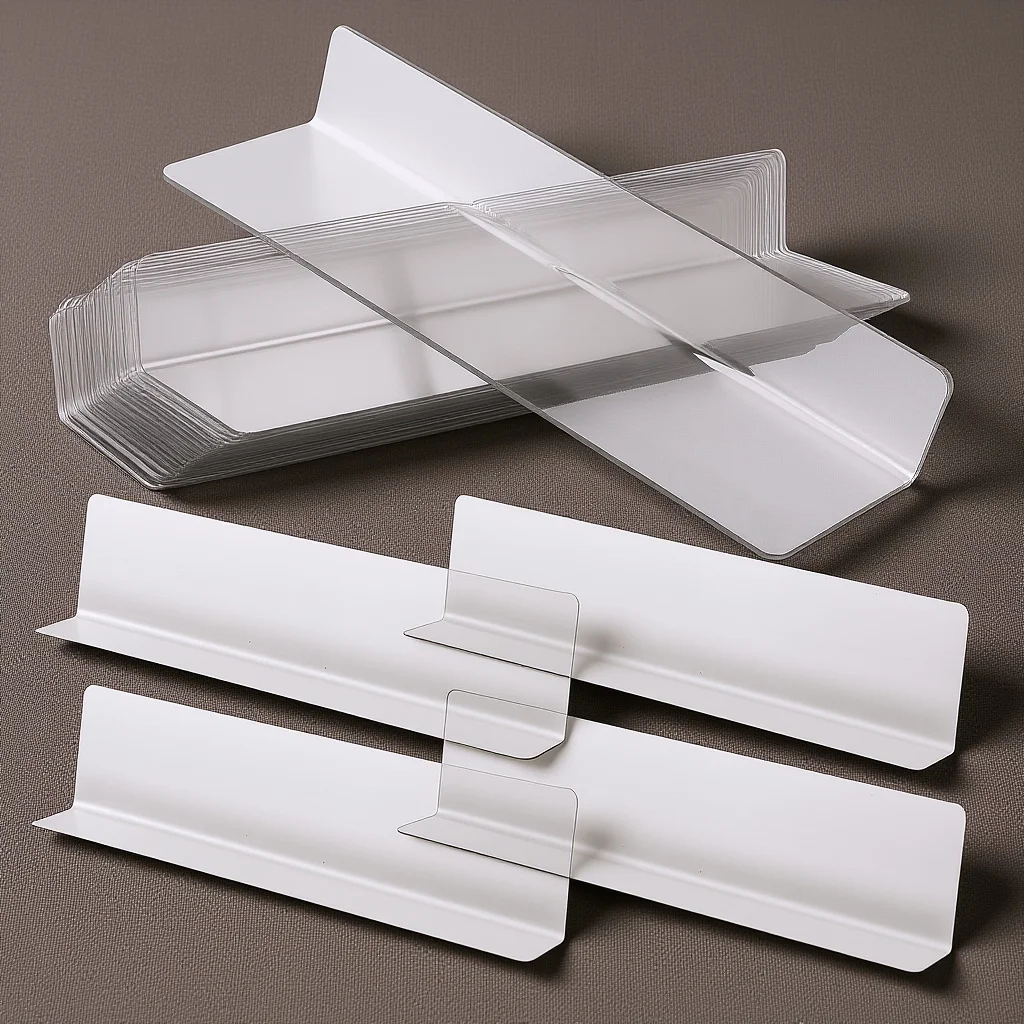 

20Pc L Shaped Clear Shelf Dividers Plastic Transparent Retail Store Organizer Non Magnetic Supermarket Display Separators