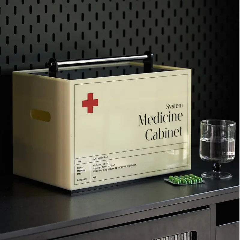 

Large Capacity Medicine Chest, Acrylic Family First Aid Kit, Dustproof Multilayer Storage Box, Home Drug Organizer