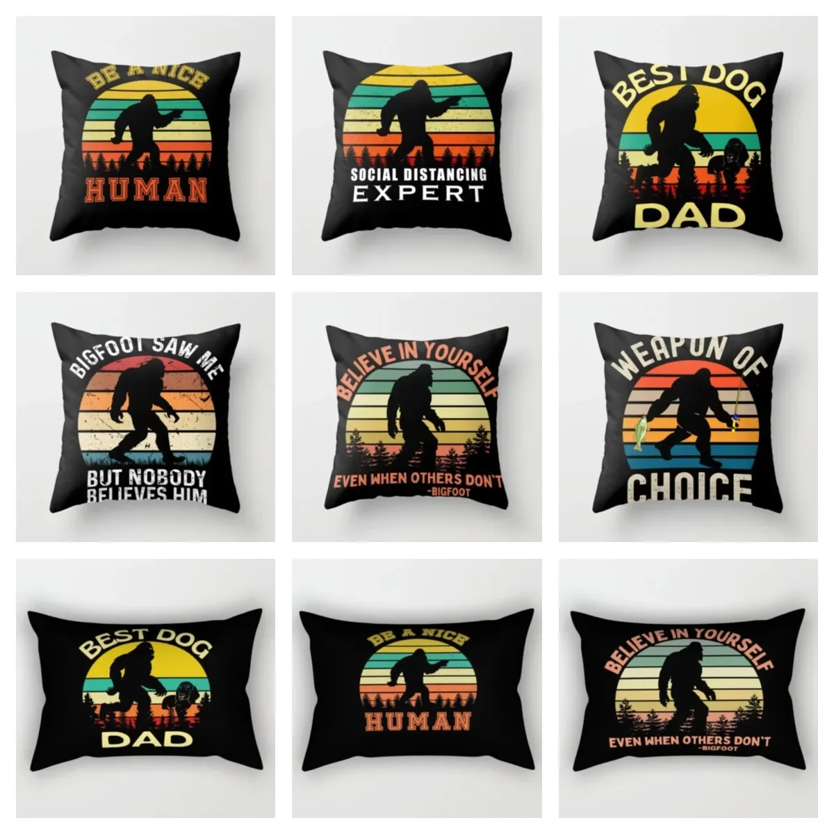 Bigfoot Plush pillowcase，living Room Sofa Throw Pillow Cushion Cover，throw pillows covers 40x40,45x45,50x50,60x60 30x50 40x60