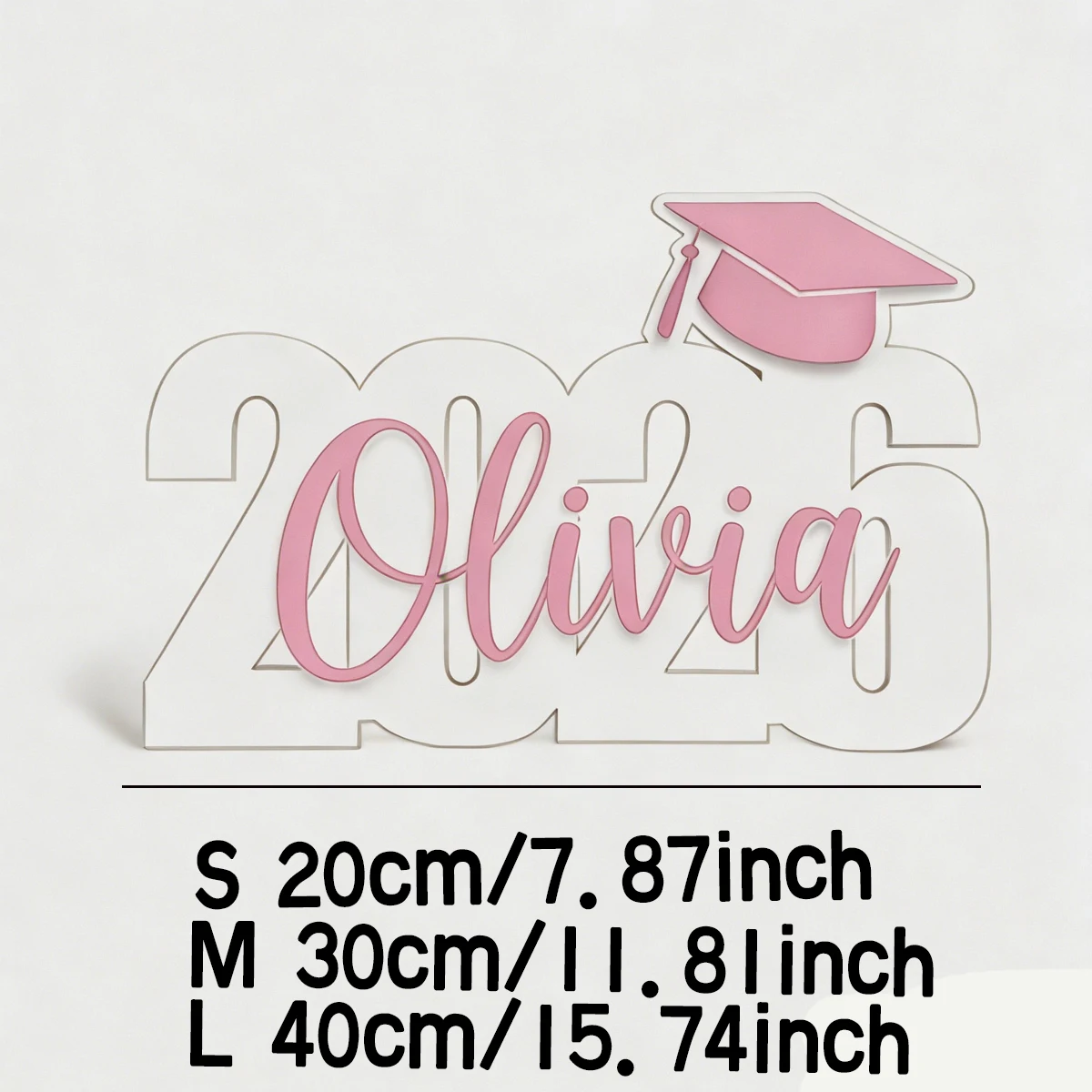 1pc Custom Name Graduation 2026 Wooden and Acrylic Double-Layer Nameplate, DIY Graduation Back to School Gift view 5