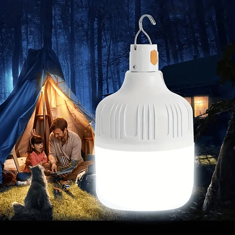 1pc Super Bright USB Rechargeable LED Tent Light 200W 4800Mah 5 modes Outdoor Emergencies LED Bulb For Camping, Hiking,Fishing