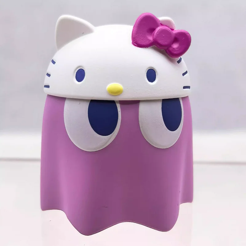 بانداي الأصلي باك مان سانريو مرحبا كيتي شبح الشكل لطيف مكتب صغير ديكور أنيمي تحصيل لعبة هدية مزخرفة لمحبي