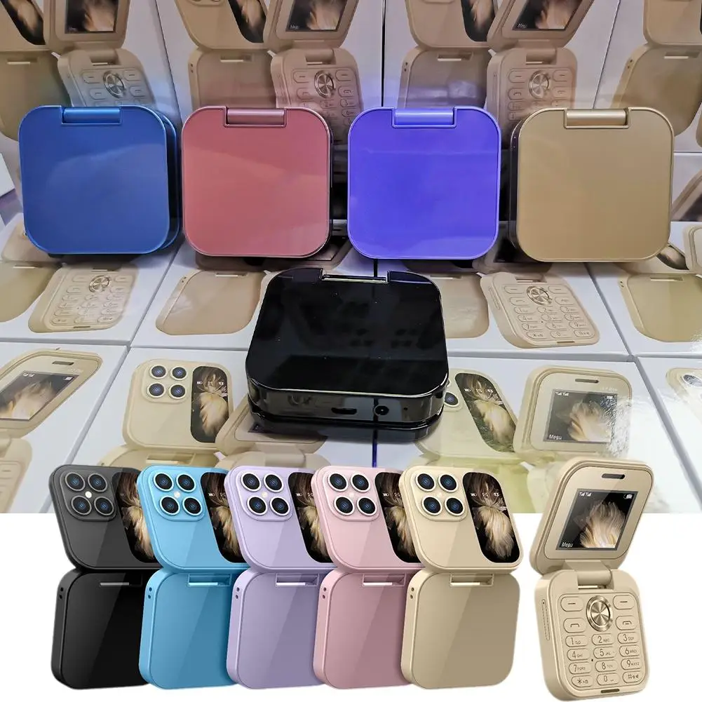 

i17 Mini Dual SIM Card Fold Mobile Phone 2G Network Flip Voice Small Radio Cellphones FM Magic Flashlight Video Player Box I1C6