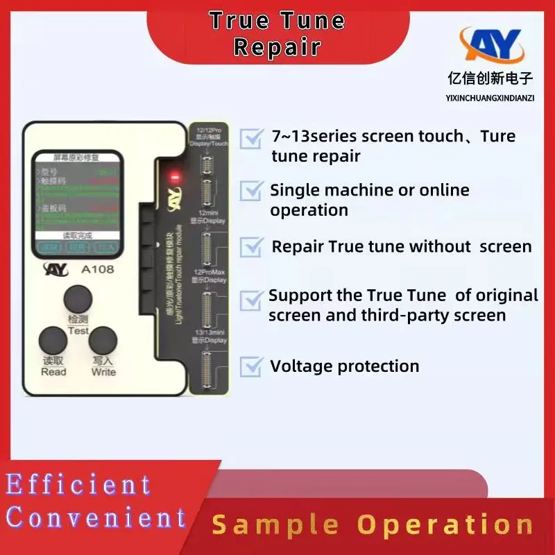 AY A108 Multi-Function Repair Programmer/Support Test/Read/Write/Simple Operation/Face ID/Battery TRUE TONE Repair Device