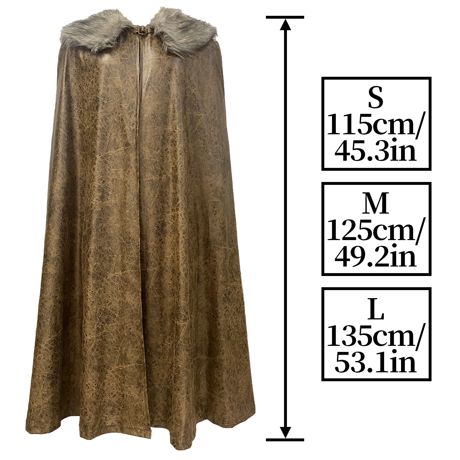 Viking Cloak Mens Vintage Medieval Fur Collar Cape Coat Nordic Cosplay Party Stage Props Halloween Carnival Costumes