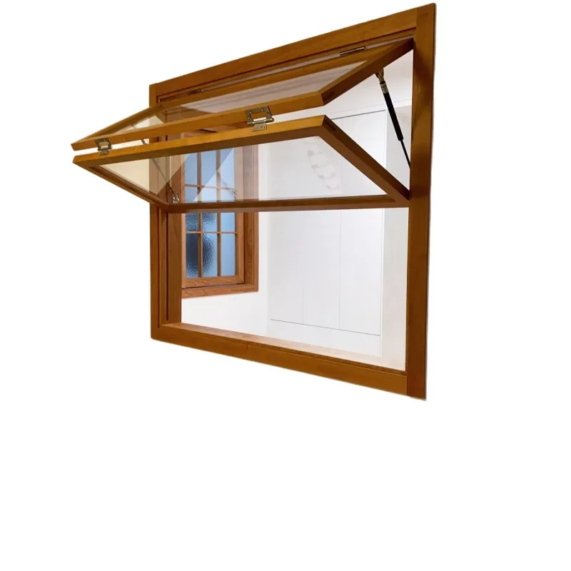 

Log wind window Solid wood up and down sliding folding window Internet celebrity Solid wood doors and windows Cherry wood