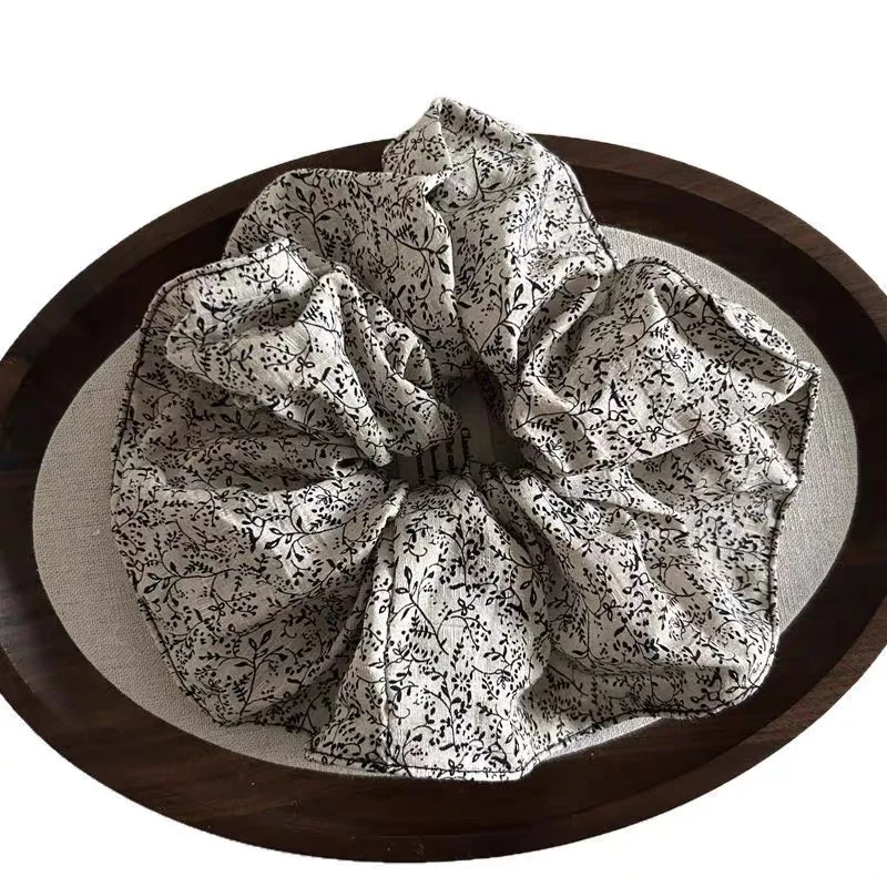 Korea Mode Big Floral Scrunchie Für Frauen Übergroße haarbänder mädchen elastische haargummi grande haar seil colet scrunchies geschenk – Detail 5