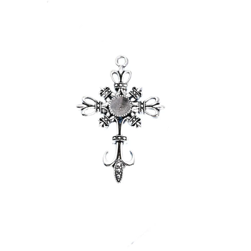 10pcs 35x53mm Gothic Punk Cross Crystal Charms   Alloy fitting pendant for Necklace earrings diy Jewelry Crafts Making