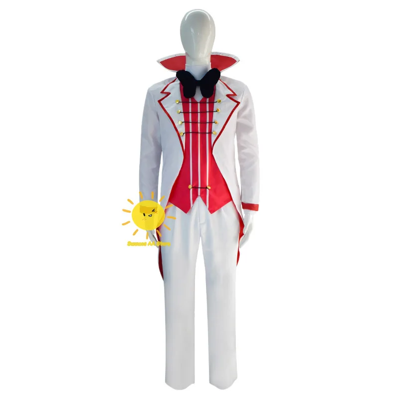 Anime Lucifer Morningstar Cosplay Hazbin Hotel Cosplay Costumes Hazbin Lucifer White Suit Halloween Party Adult Men Costume