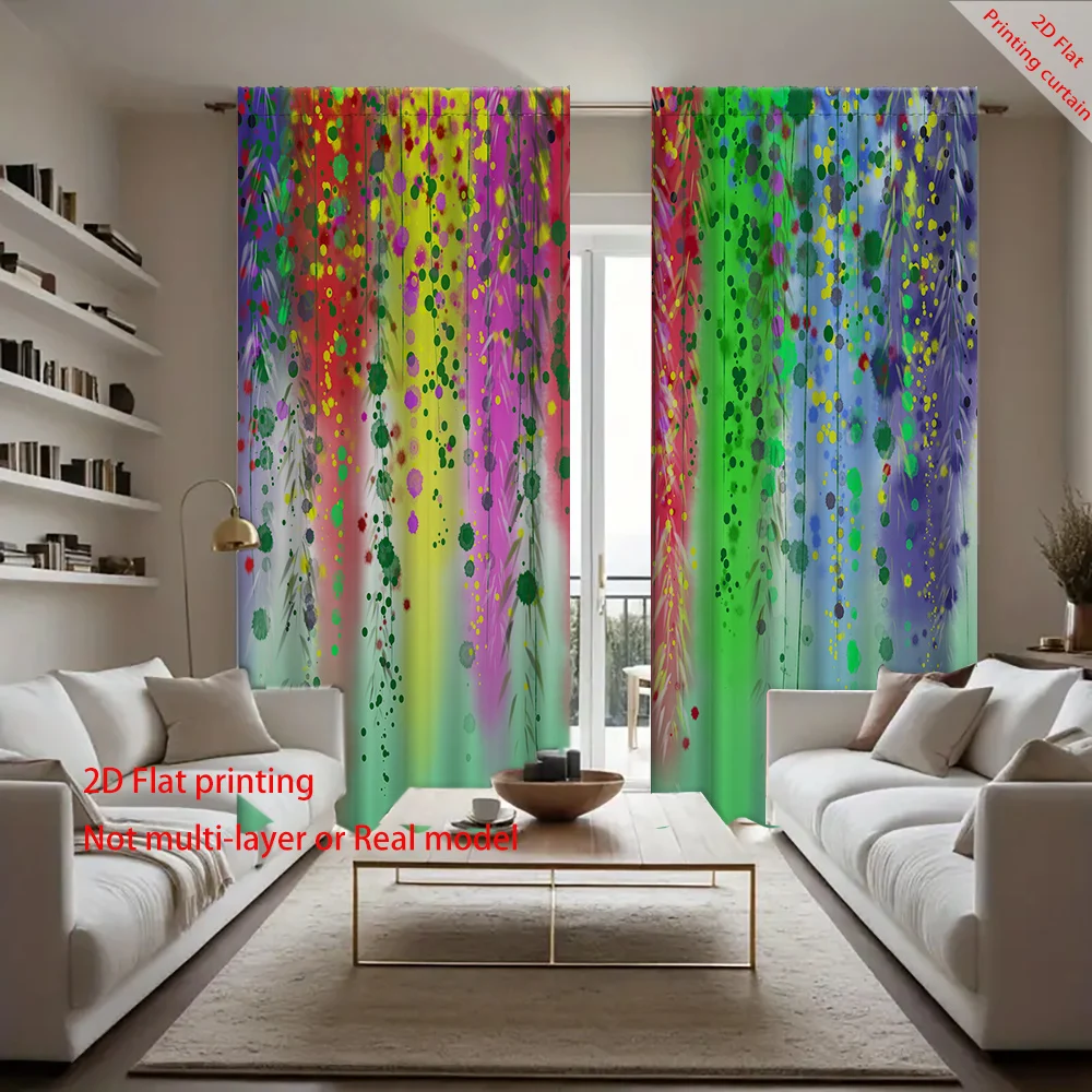 

Starry sky watercolor printed curtains, dormitory, office, bedroom, living room, balcony sunshades, home decoration curtains