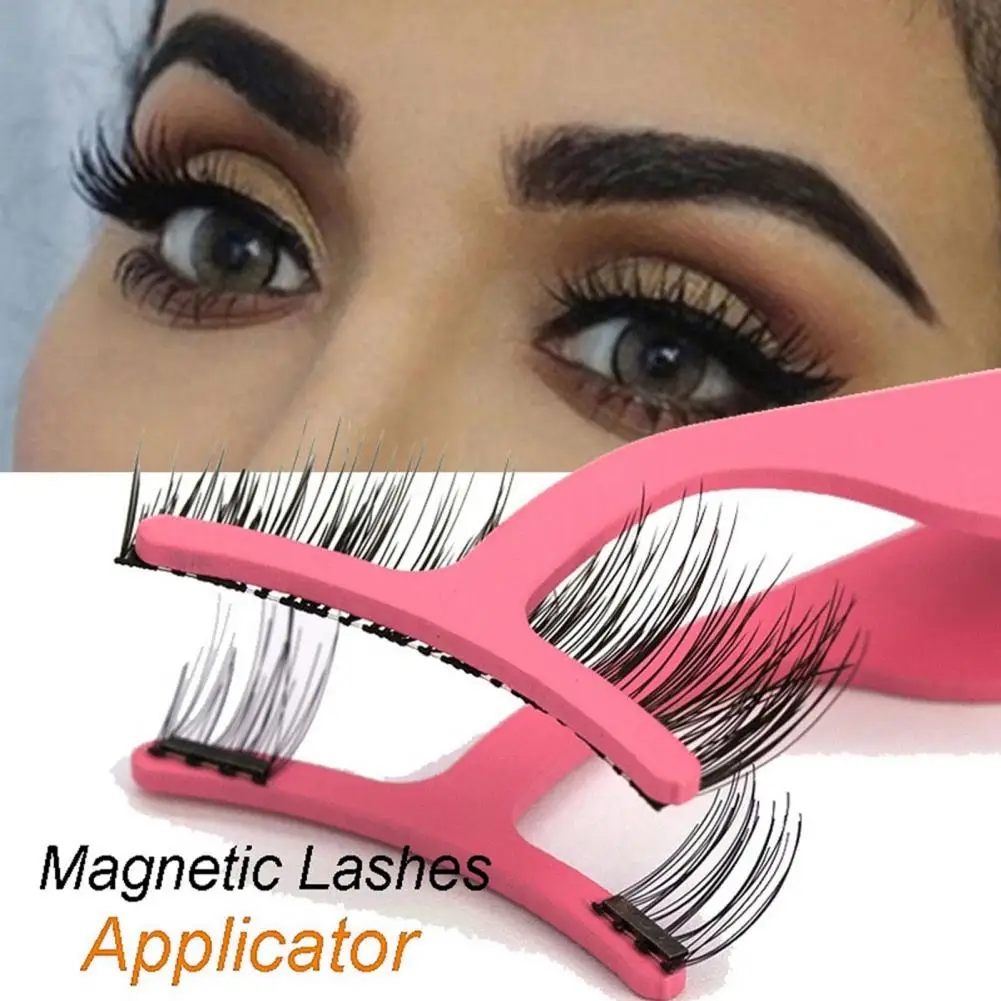 for Magnetic Lashes Tweezer Widen Handle Portable Stainless Steel Eyelash Applicator Ergonomic Eyelash False for Magnetic Lashes