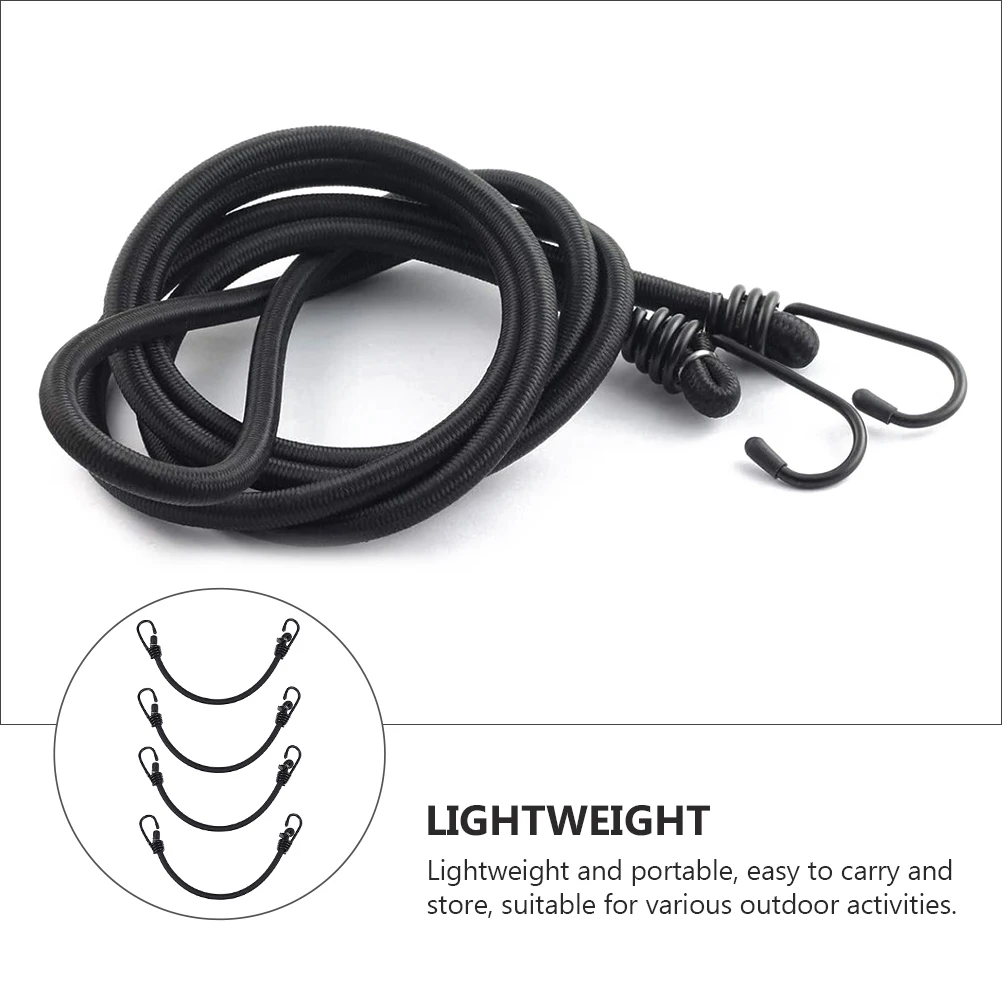 

4pcs Elastic Rope Hook Durable Polyester for Camping Luggage Truck Suitcase Binding Outdoor Hardware Solution