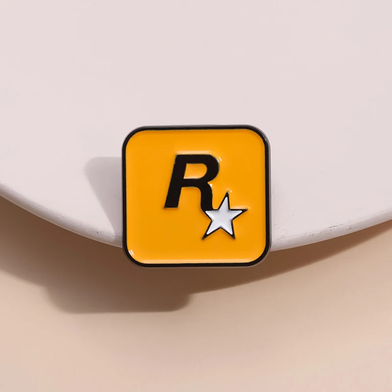 R Star Lapel Pin Modern Game Enamel Pin Men Women's Brooch Backpack Badges Brooches for Clothing Badges Cool Jewelry Accessories