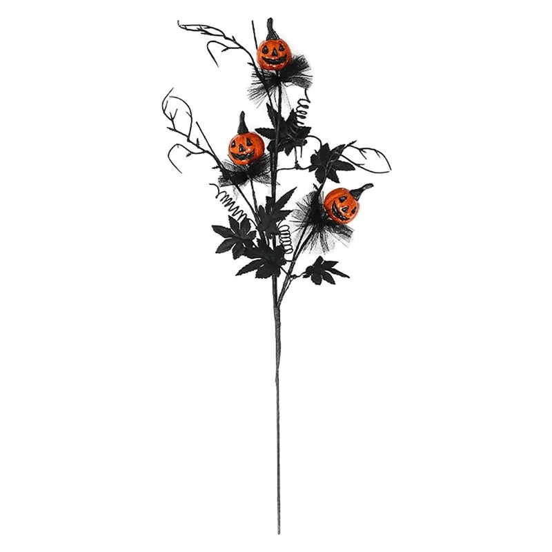 Sztuczne gałązki dyni Gałęzie Halloween Gałęzie Picks Stems Halloween Czarny kwiatowy wystrój Centerpieces Bukiet