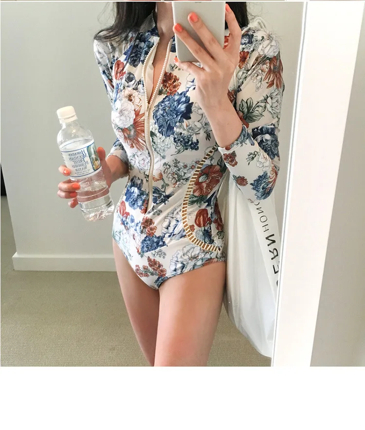 

Женский быстросохнущий гидрокостюм для дайвинга из Южной Кореи | Купальник-комбинезон с длинными рукавами для плавания и серфинга с принтом медуз, для термальных источников