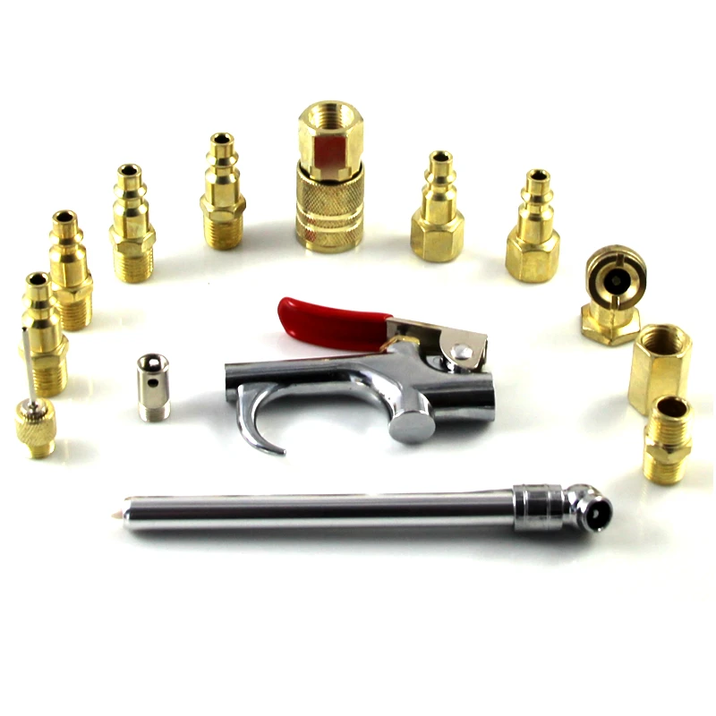 14pcs/Kit Air Tools Kits Air Blow Gun Tire Measure Gauge US Type Air Quick Connector Pneumatic Air Compressor Accessories