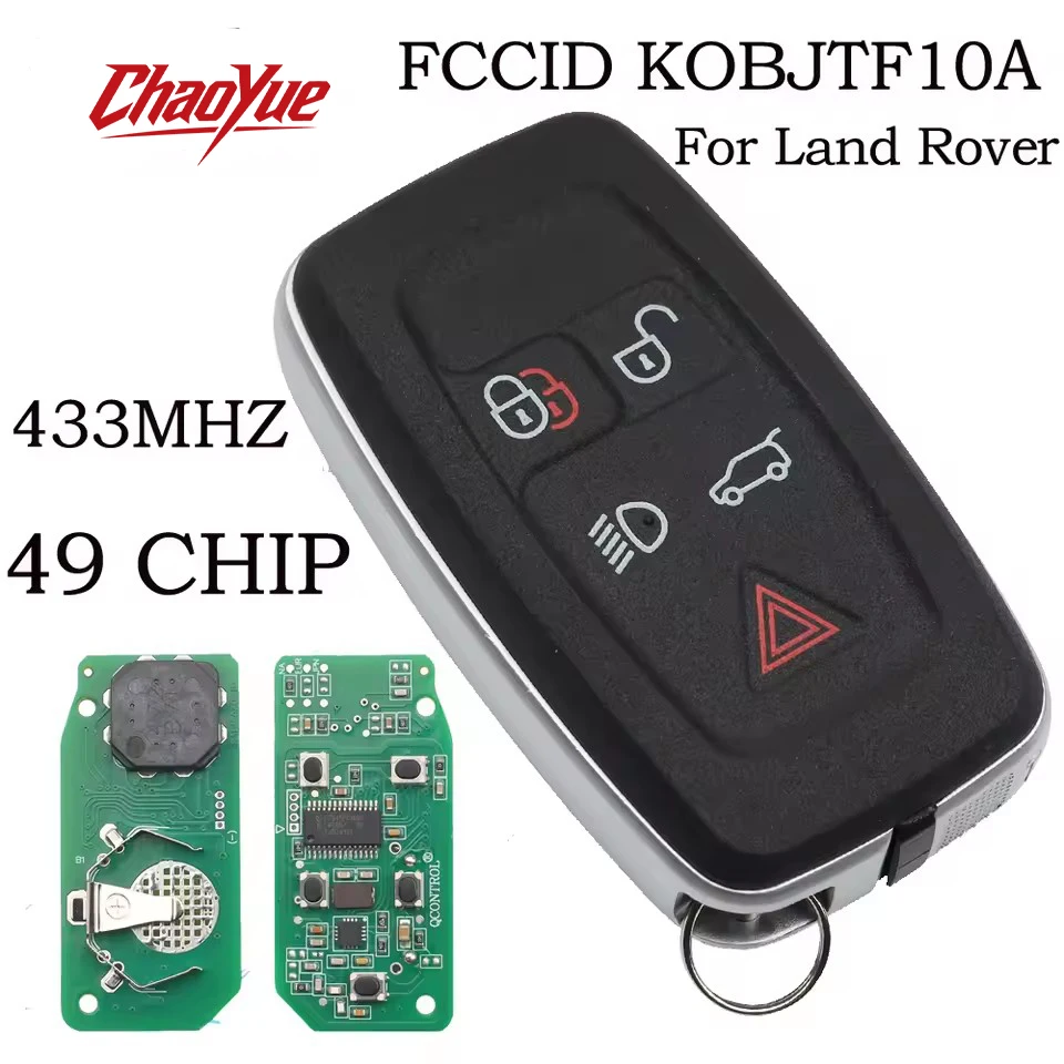 Llave de control KOBJTF10A ID 49 con chip de 315Mhz/433Mhz, 5 botones, mando a distancia Fob para Land Rover LR4, Range Rover Evoque, Sport