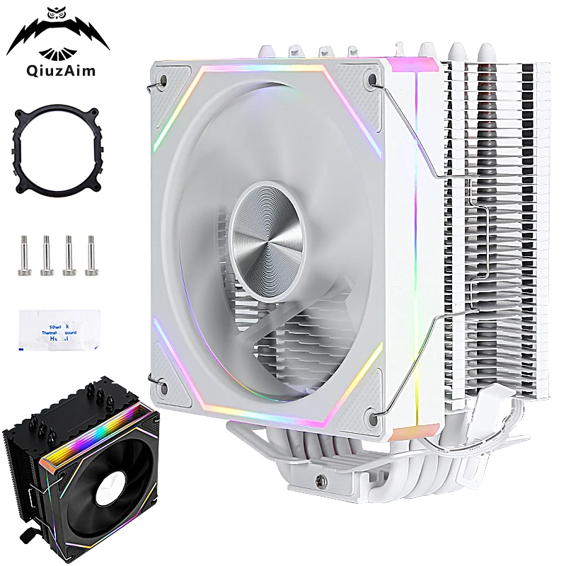 

QiuzAim Cpu Fan Cooler x99 x79 am3 am4 am5 Processor 4pin/pwm Air-cooled Efficient 120mm fan 6 Heat Pipe Installing LGA2011 AMD