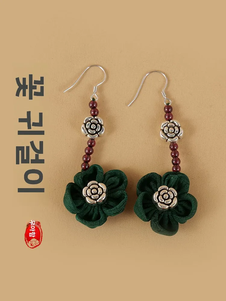 手作りシルクイヤージュエリー女性用-cacu-yangyun-シルクイヤリングエスニック-sle-多用途-quali-レディース-ファッション-アクセサリー