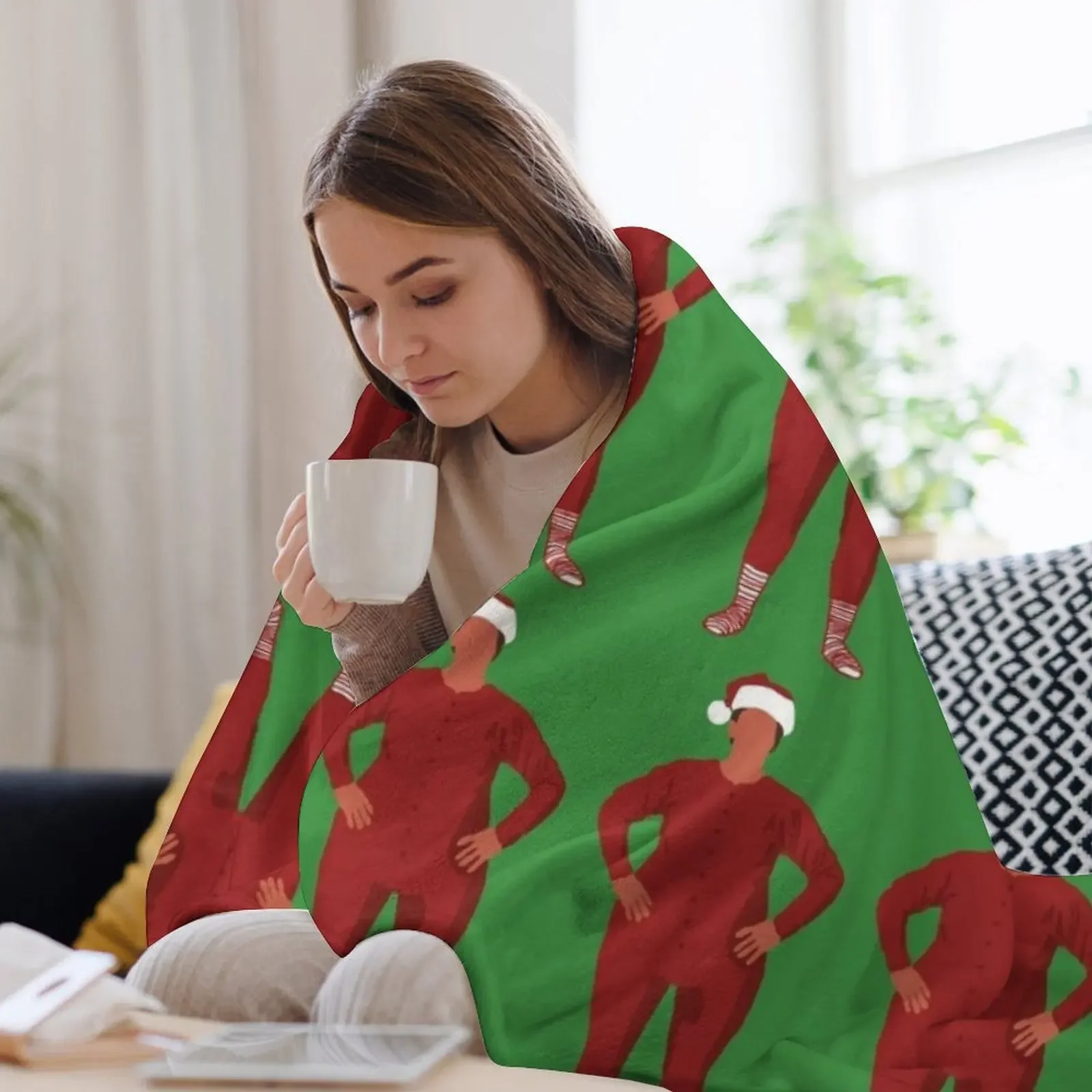 بطانية رمي سانتا كلوز، أرائك هدية مضحكة، أريكة مزخرفة، أفكار هدايا عيد الحب