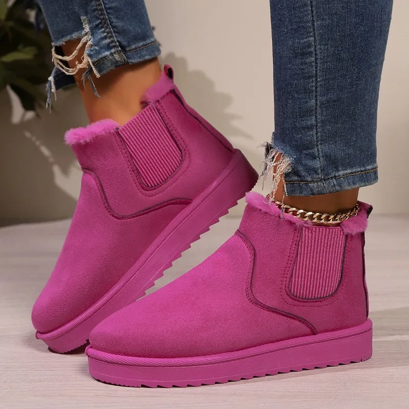 New Winter Women Snow Boots Plush Warm Non Slip Waterproof Ladies Flats Sneakers Casual Slip on Female Ankle Boots Botas Mujer