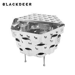 Blackdeer Outdoor Stainless Steel Fire Pit Engraved Deer Pattern Hexagon Wood Stove Burning Bonfire Camping
