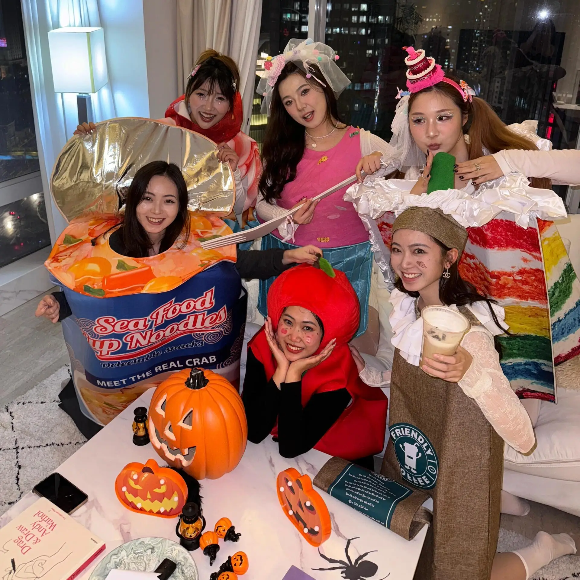 Abstrakcyjny kostium na Halloween, zabawny występ, damski strój barowy, spódnica z ciasta, unikalny kostium sceniczny o tematyce jedzenia.