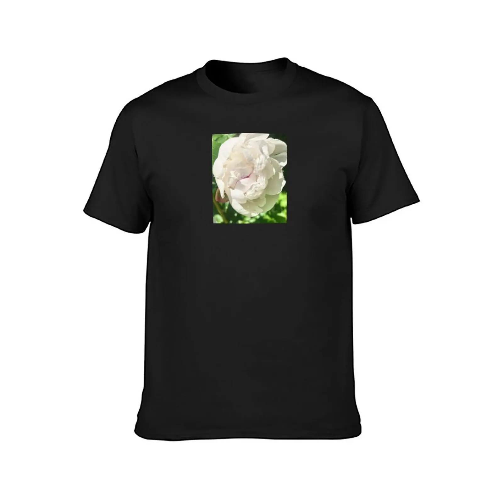 All White Peony T-Shirt oversized plain t shirts for men cotton