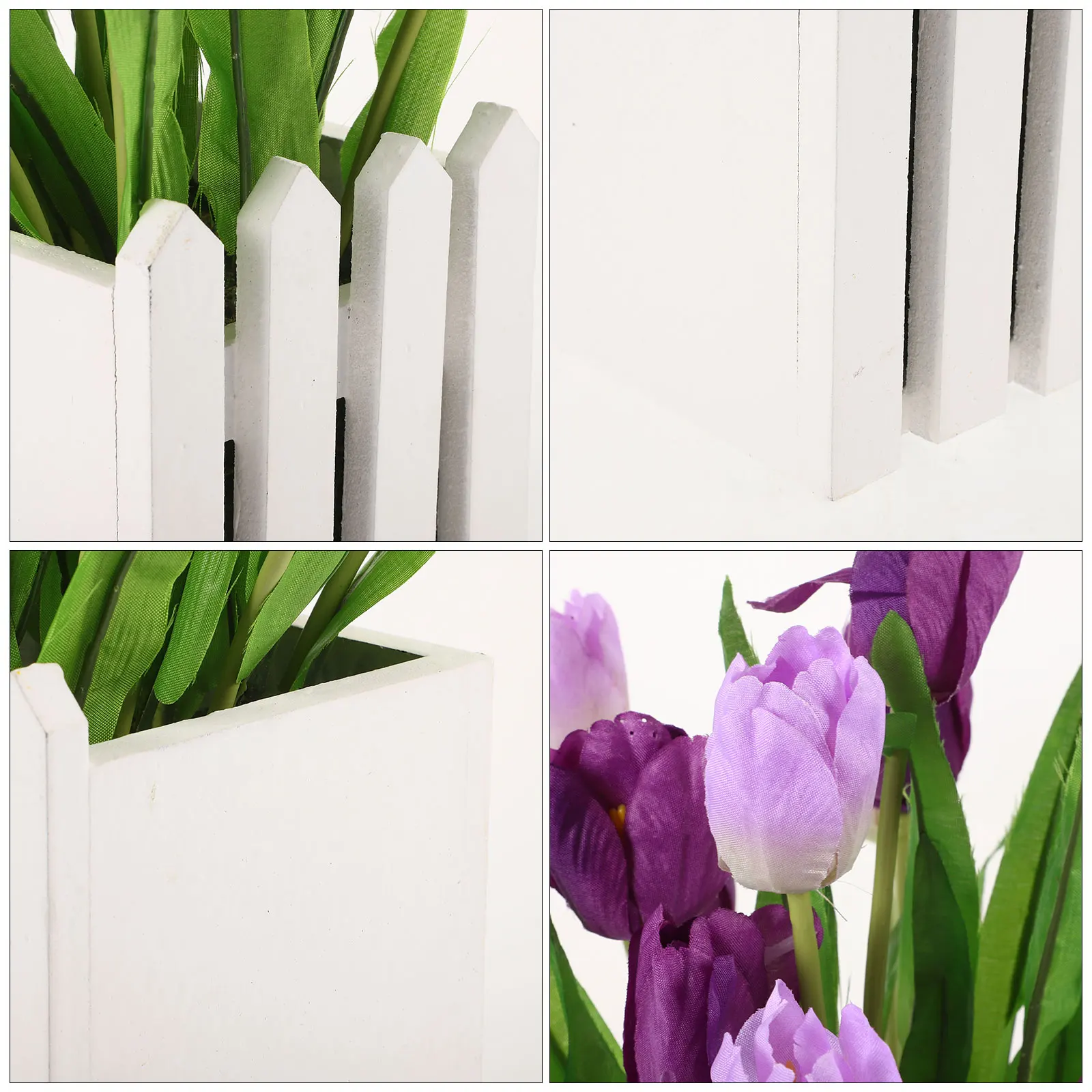 

1836 Purple Tulips Artificial Flowers Arrangement Panels Fence Decor Home Wedding Table Bedroom Garden Supplies