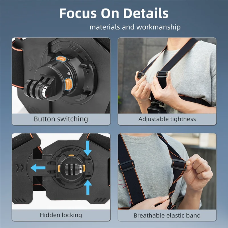 

LXYB18B Chest Strap Mount For Gopro Hero 12 11 9 8 7 Action Camera Harness Support Holder For ACTION 4 Accessories