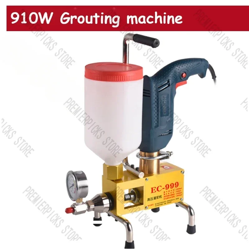 910/1100W 220V Epoxy injection pump Epoxy/Polyurethane Foam Grouting Machine Steel Hose Concrete Repair Crack