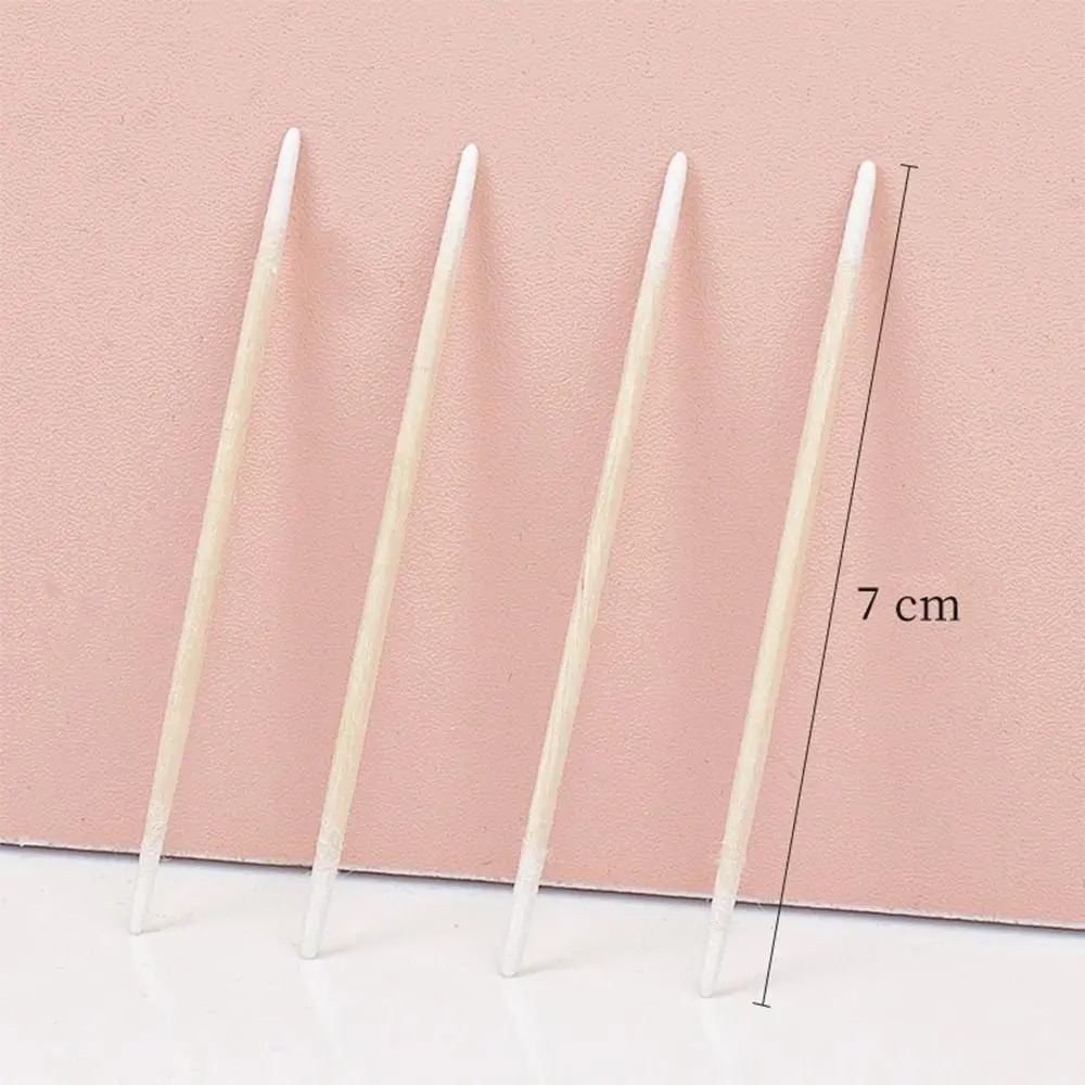 100Pcs Chlorine-Free Double-end Wood Cotton Swab Daily Cleaning Disposable Ultra-small Double-Tipped Cotton Buds Hypoallergenic