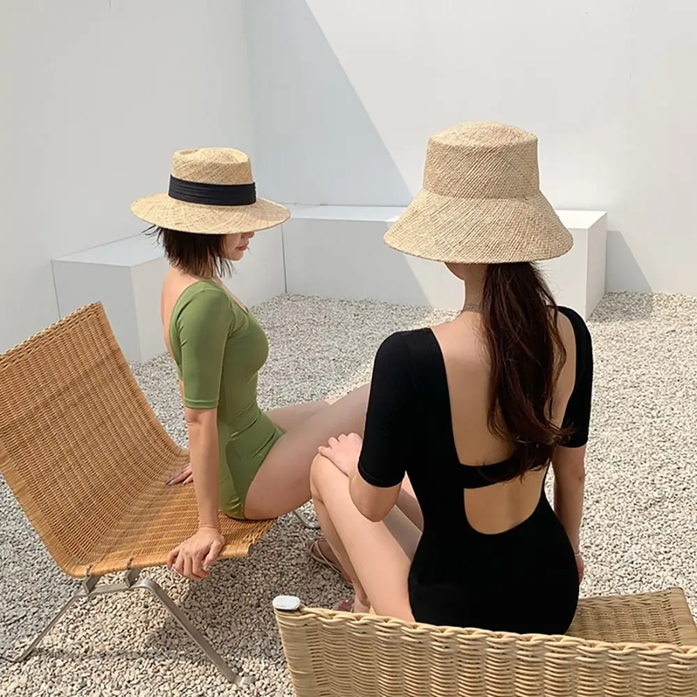 

Ladies Bathing Suit Solid Color Hollow Out Swimsuit Slim Design High Waist Backless Swimsuit Mesh Cut Short Sleeve Swimwear Bath