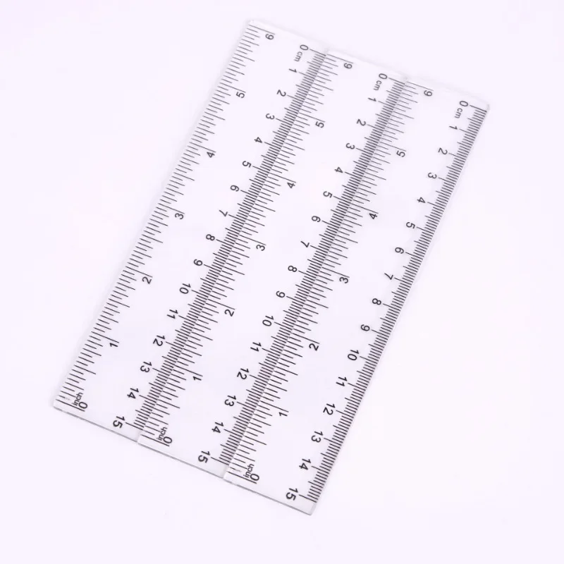 15cm 20cm 30cm Straight Ruler Transparent Plastic Ruler Drawing Tool Desk Accessories Student Stationery School Office Supplies