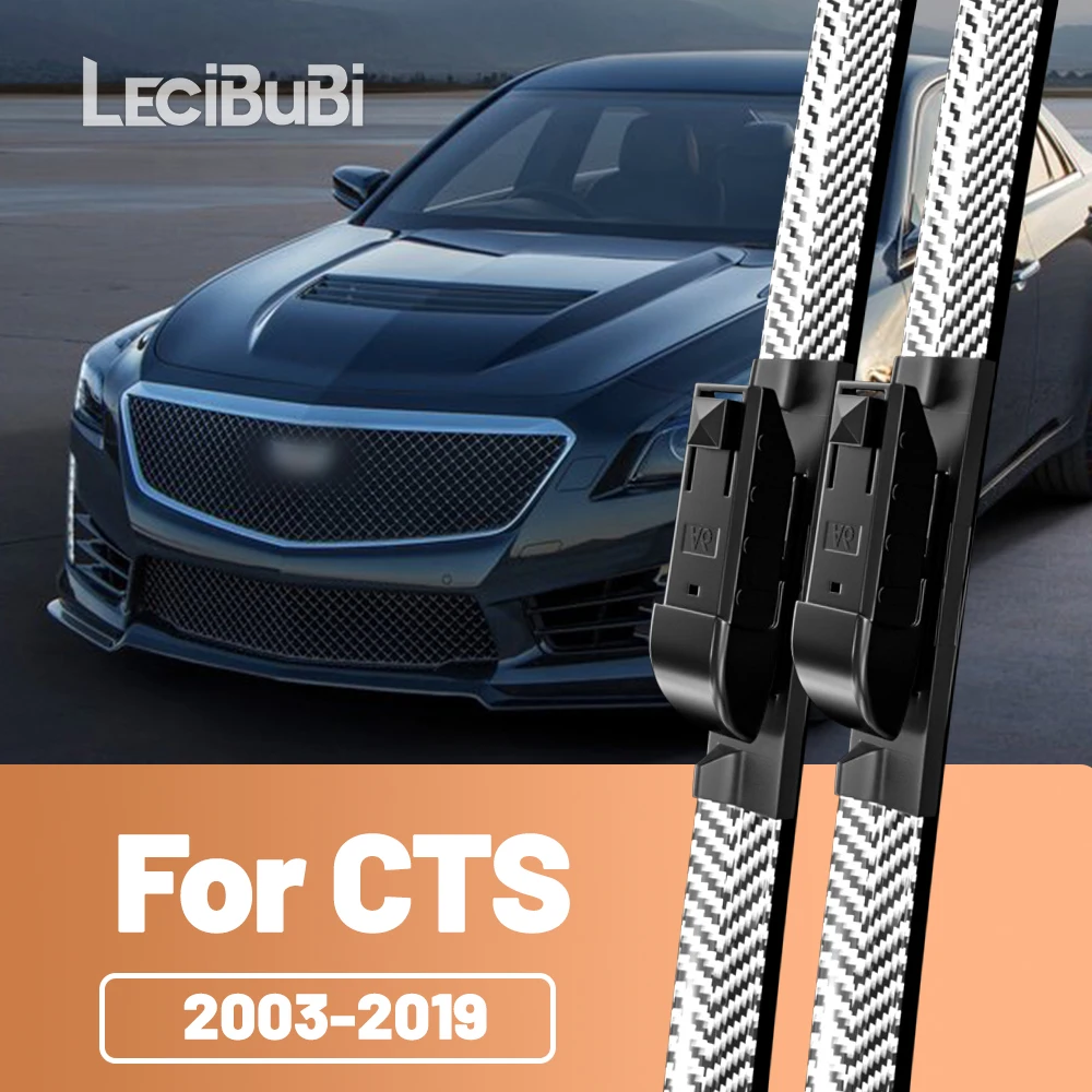 2 uds limpiaparabrisas delantero limpiaparabrisas de fibra de carbono para Cadillac CTS CTS-V 2003-2019 2007 2010 2011 2014 2015 2016