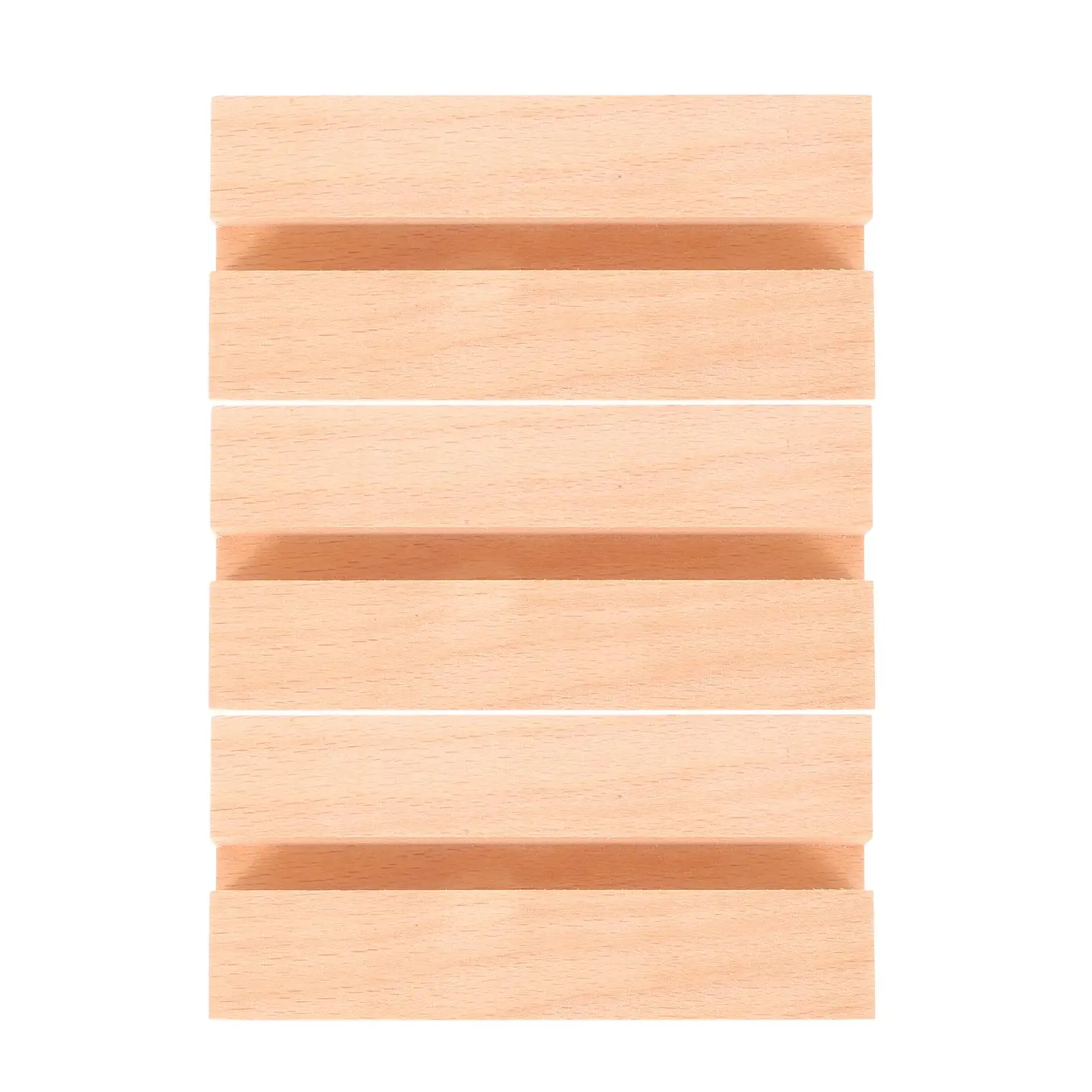 3Pcs 8mm Width Wooden Base Horizontal Holders for Restaurant Signs Menu Card Display Stand Picture Holder Table Sign