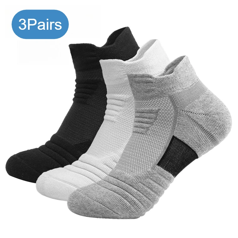 3 Pairs Anti-Slip Football Socks Men Sock Short Long Tube Soccer Basketball Sport Breathable Deodorous 39-45 Running Hiking