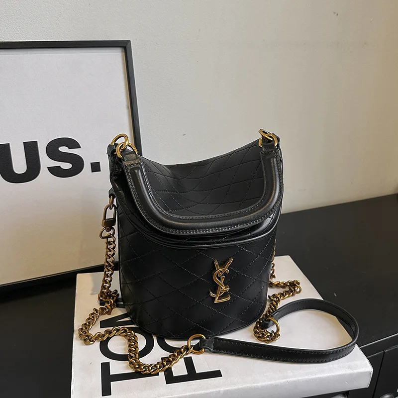 حقيبة مبطنة بحزام على شكل سلسلة - محفظة أنيقة للنساء، حقيبة كروس متعددة الاستخدامات، حقيبة كتف ومقبض علوي #4