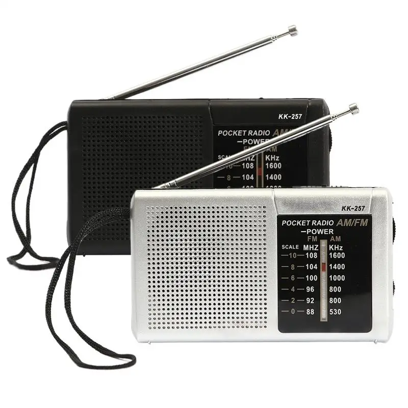 Radios portables Am Fm Transistor Radio électronique compacte alimentée par batterie avec basse stéréo pour cuisine Camping Garage voiture