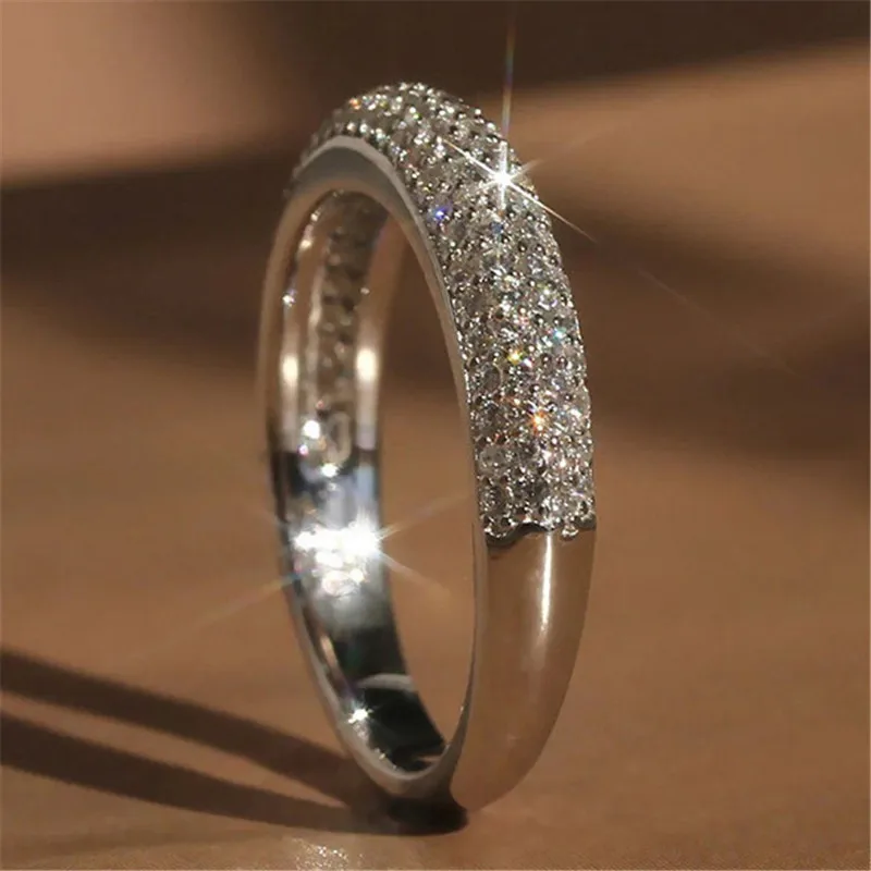 Luxus-Fingerring aus 925er-Sterlingsilber mit Mikropflaster und Zirkonia, Braut-Ehering, Schmuck für Damen, wunderschöne Accessoires für Verlobung